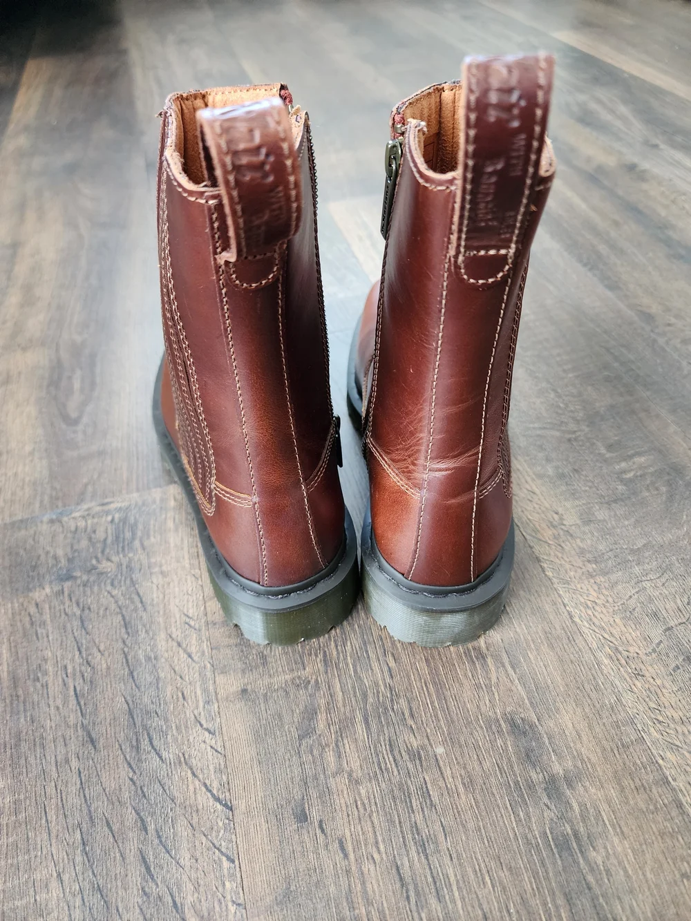 Dr. Martens Chestnut Brown Leather Side-Zip AMAAYAH LO Boots - Picture 10 of 10